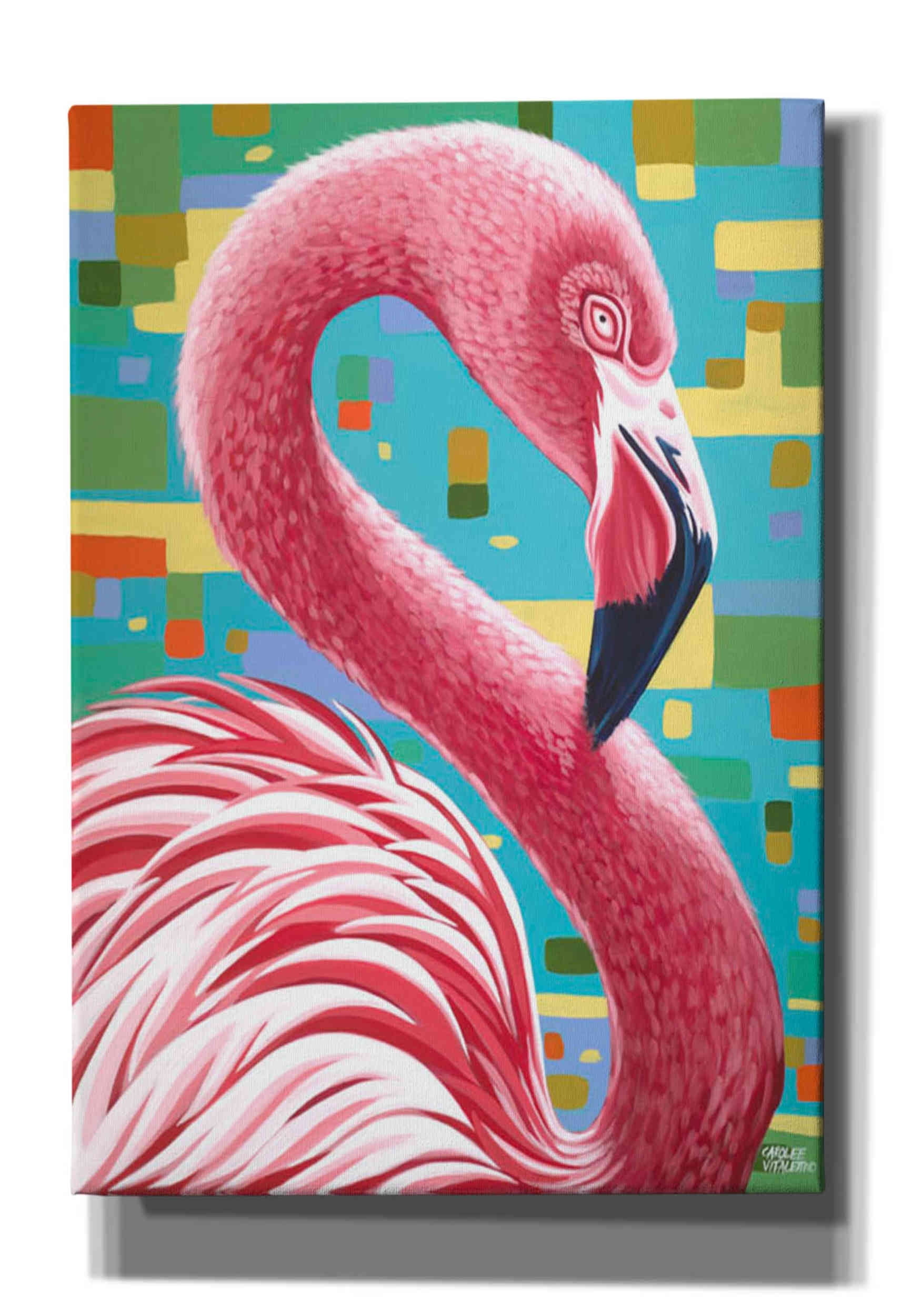 Epic Graffiti 'Fabulous Flamingos I' by Carolee Vitaletti, Canvas Wall