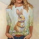 thumbnail image 1 of TaTaai Women's Pullover Blouse Round Neck 3/4 Sleeve Easter Print T-Shirt Casual Loose Fit Holiday Spring Festival Everyday Wear Gift, 1 of 5