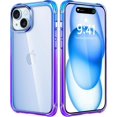 thumbnail image 1 of Mkeke Funda transparente para iPhone 15, [no amarillenta] [Protección contra caídas de grado militar] Funda para teléfono Apple iPhone 15 con parachoques a prueba de golpes 2023 - Negro transparente, 1 of 4