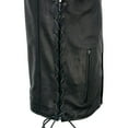 thumbnail image 6 of Milwaukee Leather MLM3517 Men's Black Premium Leather Classic V-Neck Side Lace Motorcycle Rider Vest 3X-Large, 6 of 7