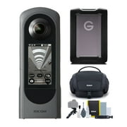Ricoh THETA X 360 Camera with 5 TB Portable Hard Drive and Accessory Kit
