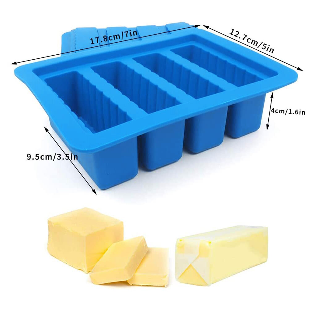 Butter Mold Silicone Kitchen Butter Maker Tray Non-stick Chocolate Cream  Mould with Lid, Green 