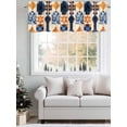 thumbnail image 5 of Orange Blue Geometric Curtain Valances for Windows, Vintage Ethnic Abstract Aesthetic Kitchen Valance Window Treatment, Light Filtering Block Curtains for Bathroom/Bedroom/Living Room 54'' x 18'', 5 of 9
