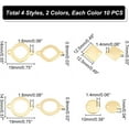 thumbnail image 3 of 80Pcs 8 Styles 201 Stainless Steel Connector Charms Rhombus & Flat Round & Ring Mixed Shapes Golden & Stainless Steel Color 10~19x10~14.5x0.7~1mm Hole: 1.4~1.6mm 10pcs/style, 3 of 6