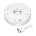thumbnail image 1 of Unique Bargains 4.5"x3.5" Rotating LED Light Base Stand, Colorful Display Pedestals with 4 Revolving & 8 Light Modes, Silver Tone, 1 of 8