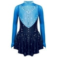 thumbnail image 4 of Kaerm Big Girl's Sparkly Figure Skating Dresses Ballet Dance Tutu Skirted Jazz Latin Gymnastics Dancewear Blue 12, 4 of 6