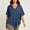 Navy, variant on Womens Navy Relaxed Fit V Neck Short Sleeve Hoodie Lightweight Casual Pullover Top,Size L