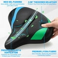 thumbnail image 3 of Oversized Bike Seat for Men & Women, Comfortable Gel Padded, Extra Wide Bicycle Seat Cushion Comfort, Replacement Saddle for Peloton, Stationary Exercise Bike, Mountain Bike, Cruiser, City Bike, 3 of 7