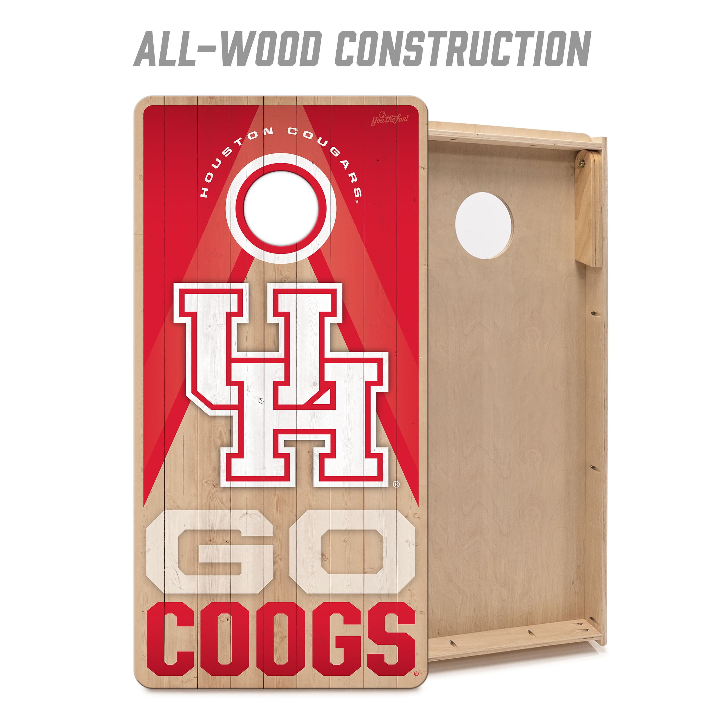 YouTheFan NCAA Houston Cougars 2X4 Slogan Series Cornhole NO BAGS