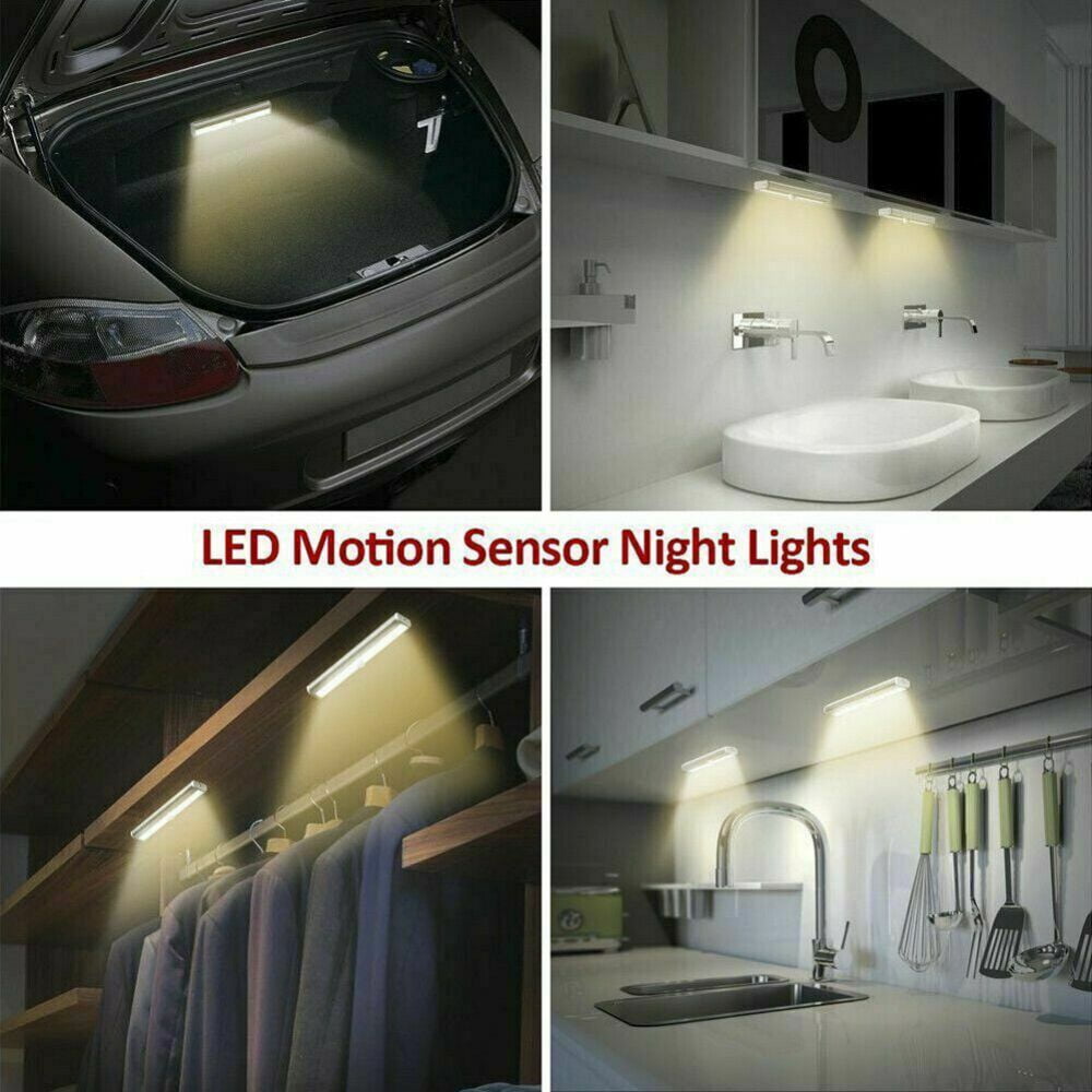 VIVIHEYDAY Night Light Bar for Wardrobe Stairs Kitchen, Motion Sensor Closet Lights Wireless 10 LED Under Cabinet Lights, 1 Pack
