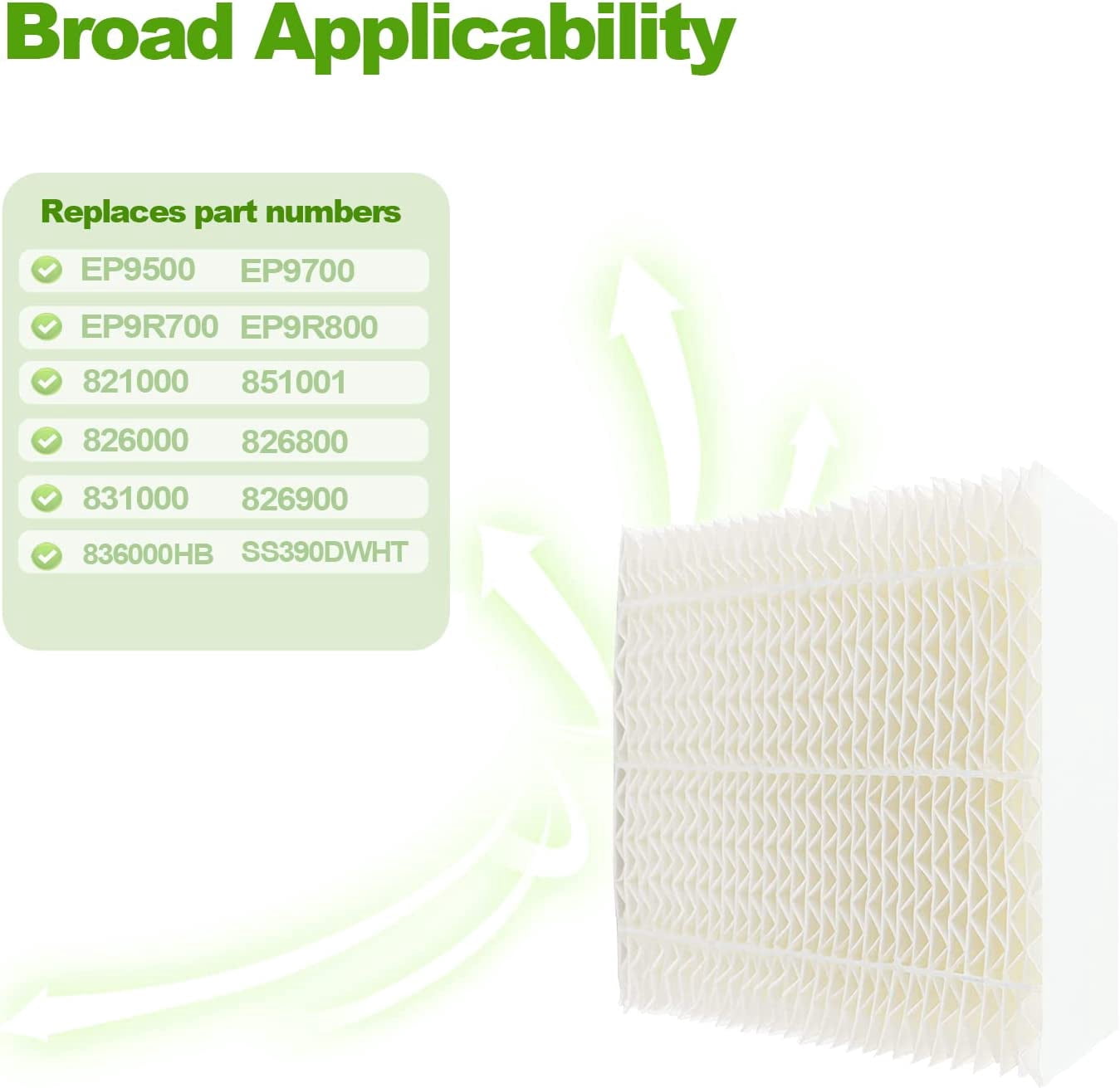 JJEAN-Replacement Filter Fit for Super Wick 1043 Humidifier, Replacement Filter Fit for Essick Air EP9500 EP9700 EP9800 EP9R500 EP9R700 EP9R800 826000 831000 Humidifiers