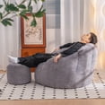 thumbnail image 4 of Holaki Bean Bag Chair,Large Bean Bag Chair & Footstool, Chaise Lounge Chair Indoor, Comfy Lazy Sofa Chair with Footstool, Reading Chair for Living Room, Bedroom,Bean Bag Chairs for Adults, 4 of 8