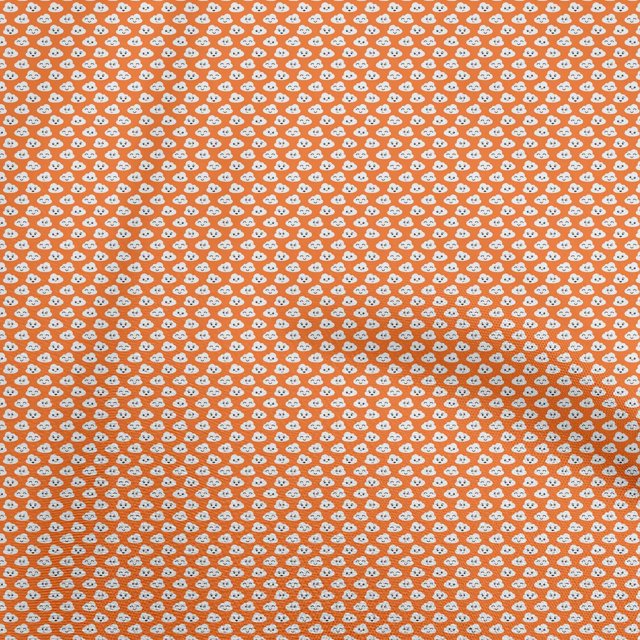 oneOone Polyester Spandex Orange Fabric Cloud Sewing Craft Projects Fabric Prints By Yard 56 Inch Wide