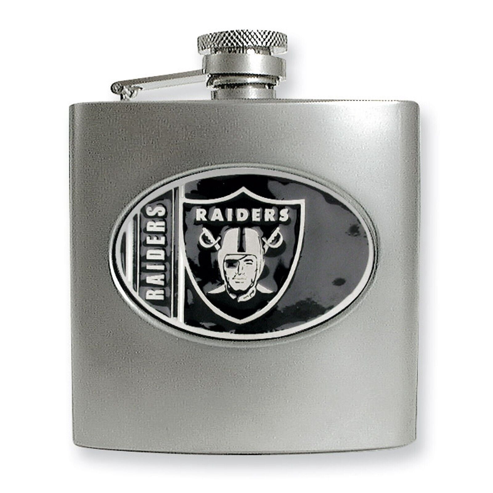 Raiders Laser-Engraved Flask – 8 Oz Stainless Steel With Free Personalization & Funnel Included