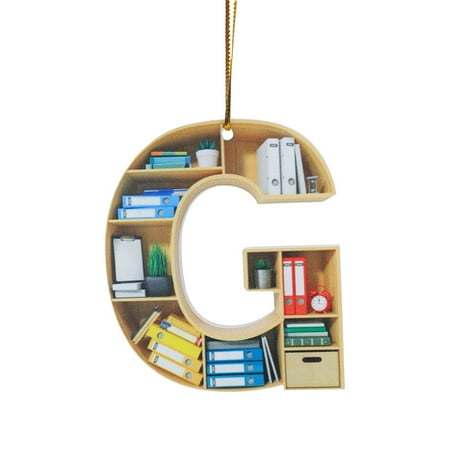 

Christmas Ornament Book Lovers Heart Shaped Bookshelf Pendant Acrylic Ornament