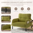 thumbnail image 4 of Pawverly Corduroy Accent Chair, Ergonomic Wide Seat Single Sofa Chair, Upholstered Lounge Chair for Living Room and Bedroom, Olive Green, 4 of 8