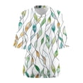 thumbnail image 5 of Women's Plus Size Tops V-Neck 3/4 Sleeve Printed Loose Fit for Summer Fall Casual​​ Blouse, 5 of 5