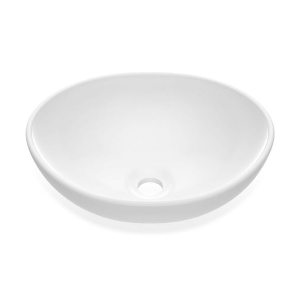 Bathroom Vessel Sinks, Undermount Bathroom Sink, Ceramic Lavatory Vanity Vessel Sink with Overflow, Rectangle Sink, Undercounter Basin, White