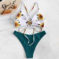 thumbnail image 2 of Womens Swimsuits Polyester Sleeveless Party Summer Beach Seaside Plus Size Tankini Swimwear Green, 2 of 4
