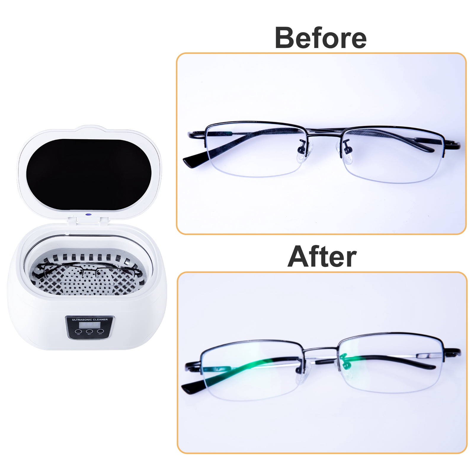 Uten 600ml Professional Ultrasonic Cleaner with Digital Timer for Jewelry, Eyeglasses, Coins