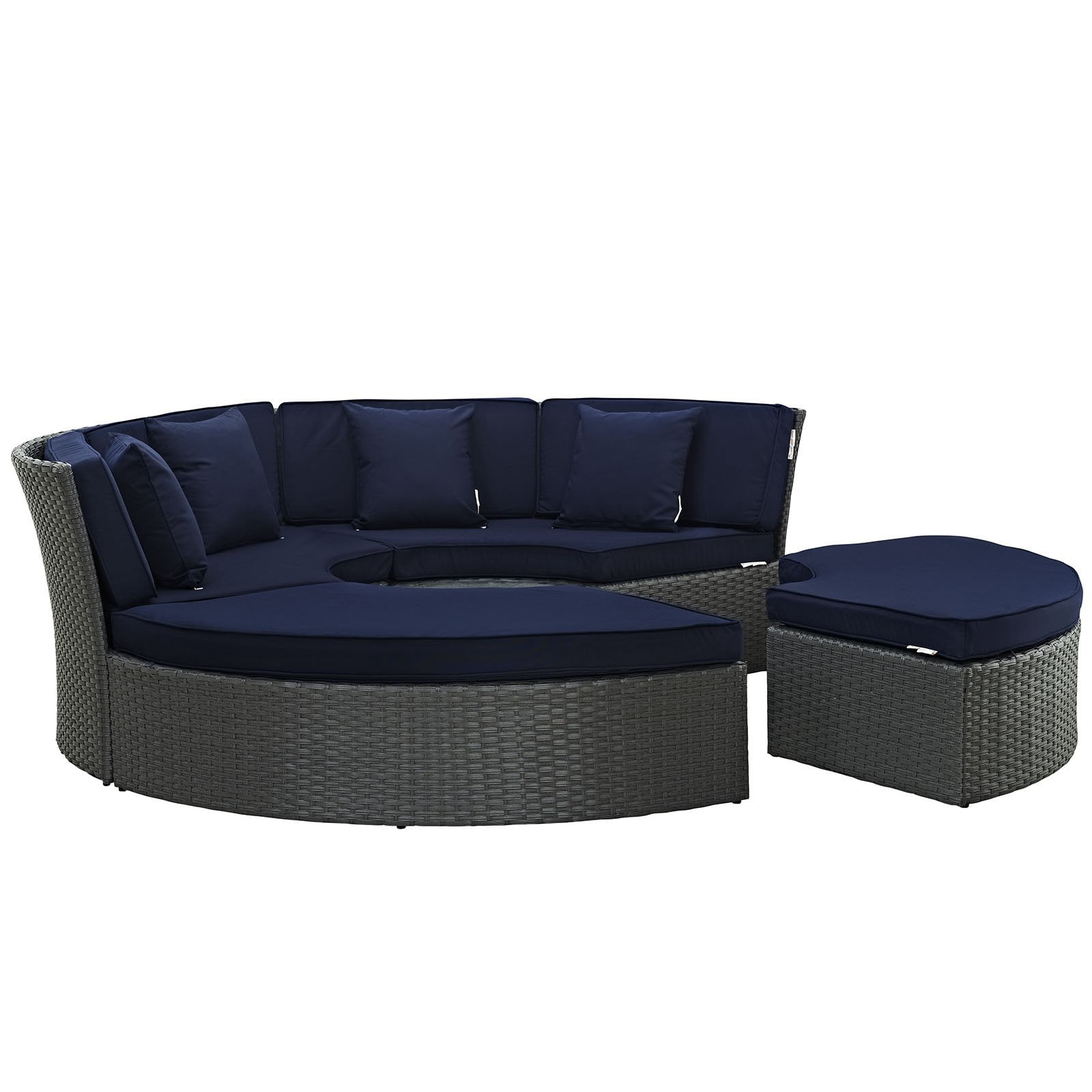 Modway Sojourn 5 Piece Outdoor Patio Sunbrella Daybed, Multiple Colors ...