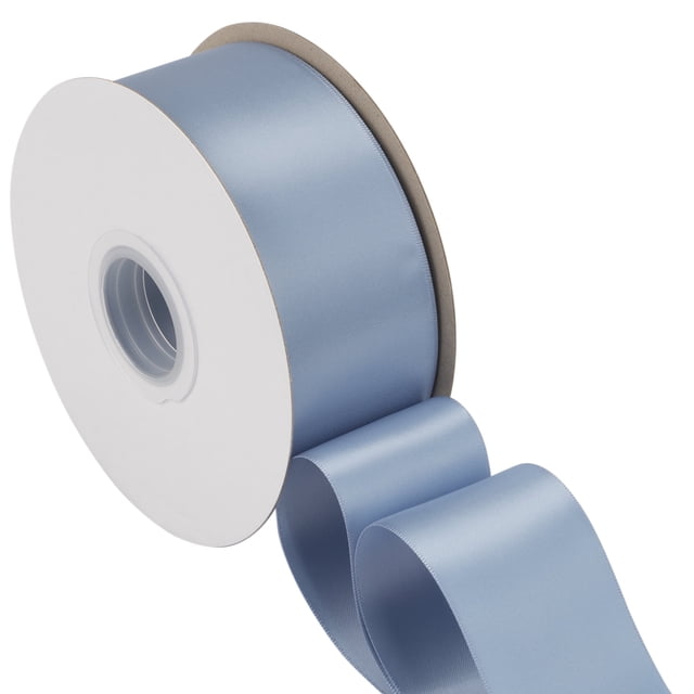 Joycrosso French Blue Ribbon 2 Inch Wide Thick Fabric Ribbon, 50 Yards Double Faced Satin for Gift Wrapping Floral Bouquets Wedding Party Decoration