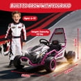 thumbnail image 5 of Track Seven 24V Electric Go Kart for Kids, Drift Crazy Cart with 400W Motors, Max 7 Mph, Protective Roll Cage, Metal Frame, 5-Point Harness, Bluetooth, 24V Ride on Toy Car Kart for Kids Aged 6+, Pink, 5 of 8