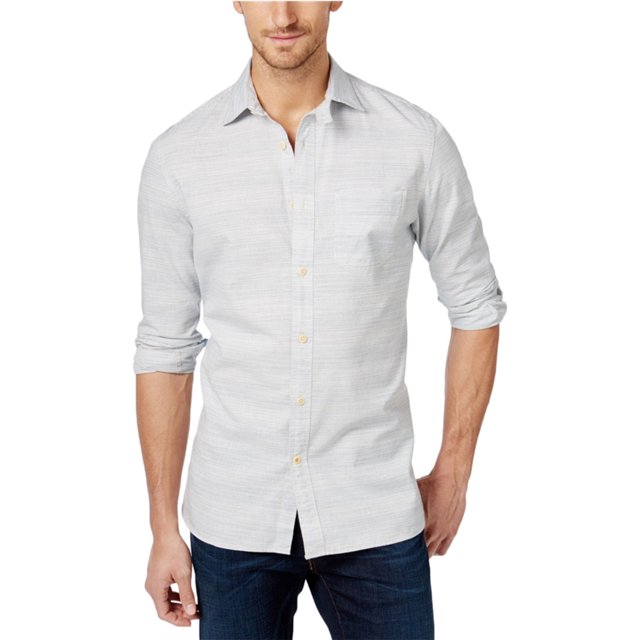 Tommy Hilfiger Logan Space-Dye Button Up Shirt para Hombre, Azul, XX-Large