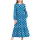 thumbnail image 2 of Vestido infantil de poliéster con estampado de lunares, manga larga, cuello redondo, bolsillos laterales y falda larga., 2 of 6