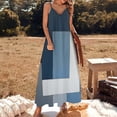 thumbnail image 3 of Abstract Geometric in Blue Black Grey Sleeveless Dress Loose Women's Dress Dresses Luxury Evening Dresses, 3 of 9