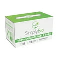 thumbnail image 2 of Simply Bio 13 Gallon Compostable Flat Top Tall Kitchen Garbage Bags, 50 Count, 1 Pack, Food Scrap Trash Bags Certified by BPI and OK Compost, 49.2L, 0.87 Mil, 2 of 8