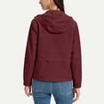 thumbnail image 4 of IUYRTFE Women Waterproof Hooded Rain Jacket Lightweight Zip Up Windbreaker for Travel Outdoor, 4 of 8