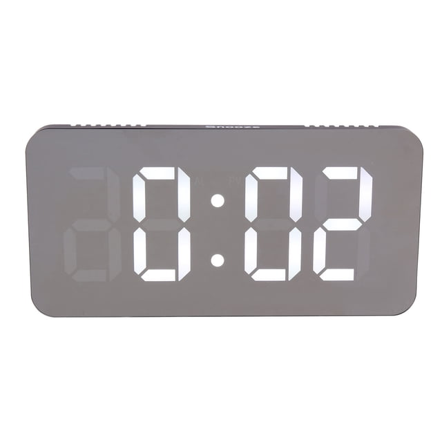 Shisuyan Desktop Digital Clock Black Shell with White Light 1 Set 6.09X3.14X0.71in