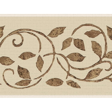 Dundee Deco Cream Brown, Peel And Stick Wallpaper 15' x 7"