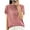 Pink, variant on QUNYINEY Short Sleeve Tops for Women Solid Pullover Crew Neck Casual Shirts Loose Ribbed Knit Shirts for Women Trendy