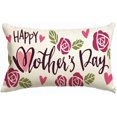 thumbnail image 2 of Mother''s Day Pillow Cover,Happy Mother''s Day Love Flowers Decorative Lumbar Throw Pillow Cover Case Cushion Home Bed Sofa Car Cotton Linen 12x20 Inches, 2 of 3