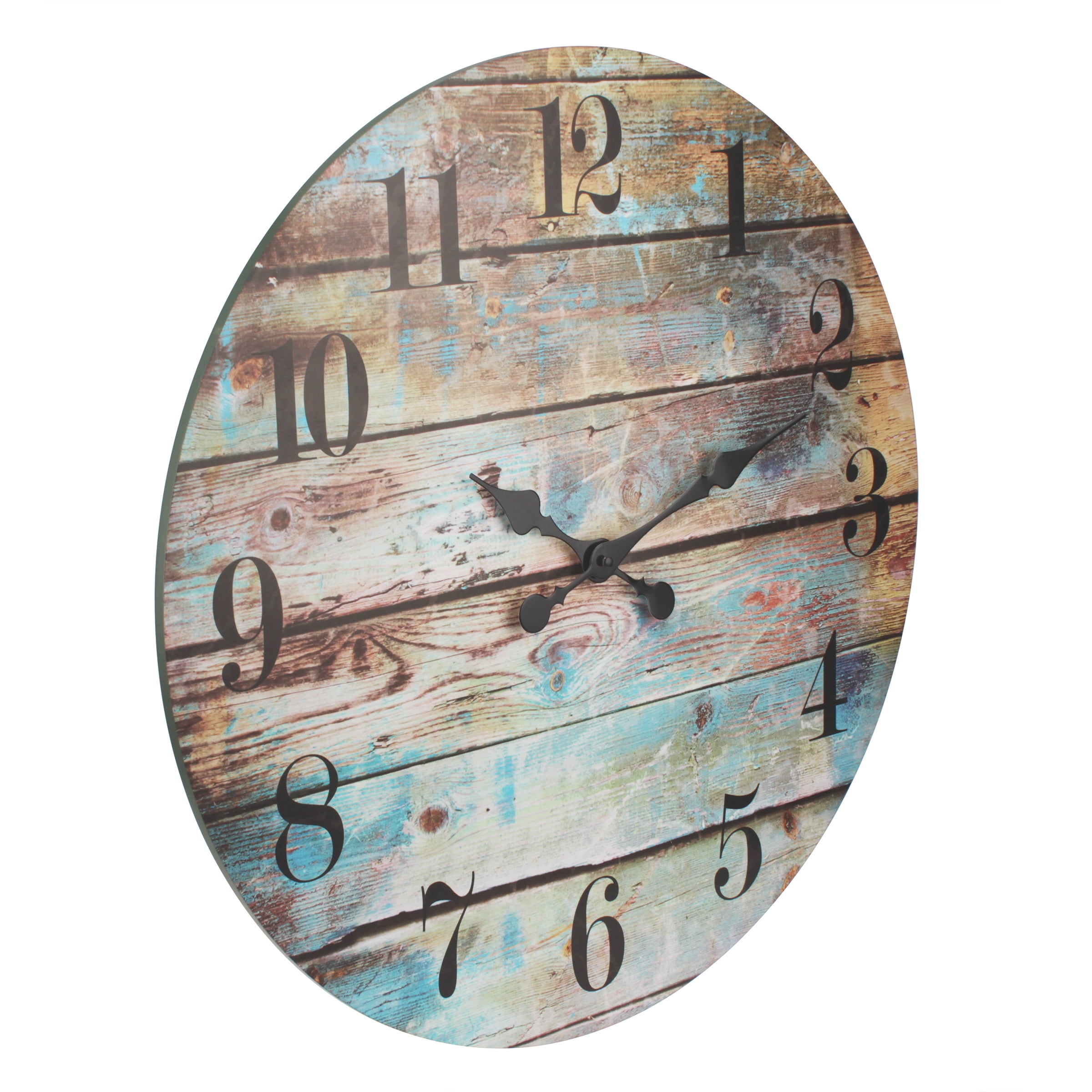 Stonebriar 23" Multicolor Analog Round Farmhouse Battery Operated Wall Clock