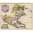thumbnail image 2 of Jaillot 13x12 Gold Ornate Wood Framed with Double Matting Museum Art Print Titled - North America - Jaillot 1694, 2 of 4