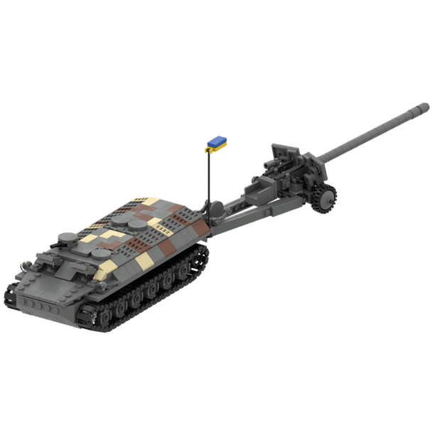 Poladeer-pistola antitanque remolcada para niños, 540 piezas, montaje de partículas pequeñas, bloques de construcción, modelo educativo, juguete, regalo de vacaciones
