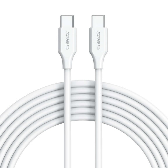 Esoulk 5ft USB-C to USB-C 60W Ultra-Fast Charging/Data Sync Cable for Samsung Galaxy A15 5G - White
