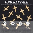 thumbnail image 5 of 12Pcs Ion Plating(IP) 304 Stainless Steel Pendants Crucifix Charm Real 18K Gold Plated 37x20x2mm Hole: 2.8mm, 5 of 6