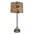 thumbnail image 2 of Royal Designs 28" Crystal and Brushed Nickel Lamp with Eggshell and Black Vintage French Print Drum Hardback Lamp Shade, Set of 2, 2 of 7