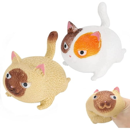 Toys Squishy Cat Set Soft Silicone Stress Ball, Stress Relief Sensory ...