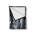 thumbnail image 2 of Night Soft Flannel Fleece Blanket, Moody Monochrome View of Cortlandt Alley Chinatown New York City Dark Urban Scenery, Cozy Plush for Indoor and Outdoor Use, 50" x 60", Black White, by Ambesonne, 2 of 6
