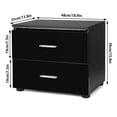 thumbnail image 2 of Hommpa LED Nightstand Set fo 2 High Gloss Modern Bedside Table 2 Drawers Handle Black Smart Nightstands Led Light Small End Side Table for Bedroom Living Room 15.4 inch Tall, 2 of 9