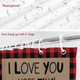 thumbnail image 6 of Black Bear Bathroom Shower Curtain I Love You Red Black Plaid Winter Christmas Waterproof Washable Shower Curtains for Bathtub Bath Decor with Grommets and Hook 72 X 72 Inch, 6 of 8