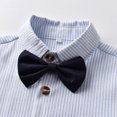 thumbnail image 6 of XAOFW Toddler Boys Girls Back To School Shirts Short Sleeve Lapel Collar Button Front Striped Shirts Child Kids First Day Of School Shirts Stylish Tops 18-24 Months, 6 of 9