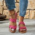 thumbnail image 5 of Fnooota Comfort Sandals for Women&nbsp;, Open Toe Platform Beach Ankle Strap Summer Shoes Sandals Hot Pink Size 6, 5 of 9