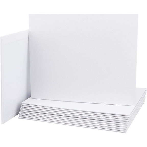 12pc Painting Canvas Panel Drawing Boards Rectangle Canvas Panels for DIY Art Painting White 25x20x0.3cm