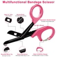 thumbnail image 3 of 2 Pack Nurses Scissors - 7.5 inch Bandage Scissors for Nurses with Carabiner, Fluoride-Coated Non-Stick Blades Stainless Steel Trauma Shears for Nurses, Doctors, and Nursing Students (Pink), 3 of 9